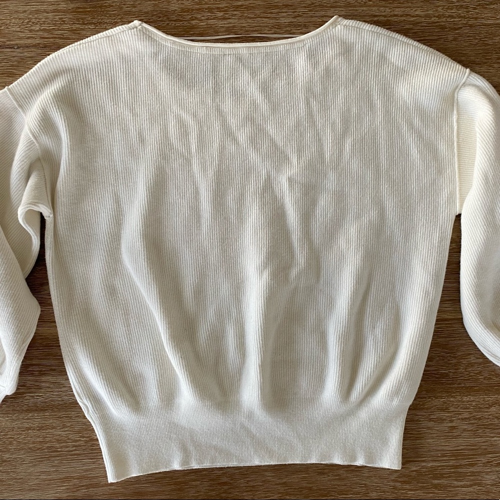 Free People Creamy White Slouchy Ribbed Sweater - Picture 7 of 12